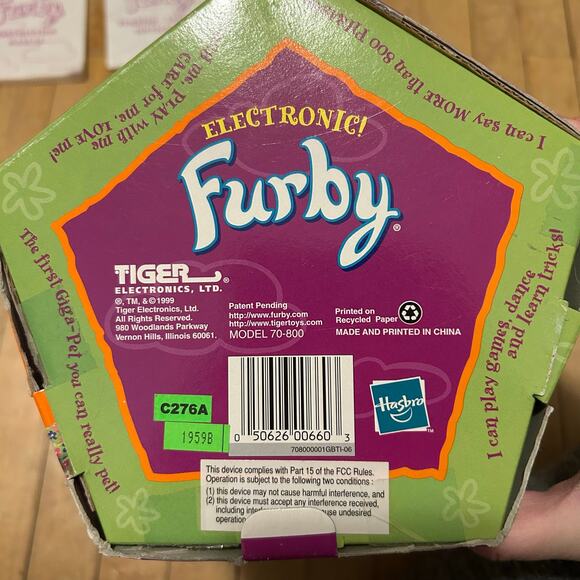 1999 Bumblebee Furby Black Yellow Tiger Electronics WORKING With Box and Tags - Picture 6 of 10